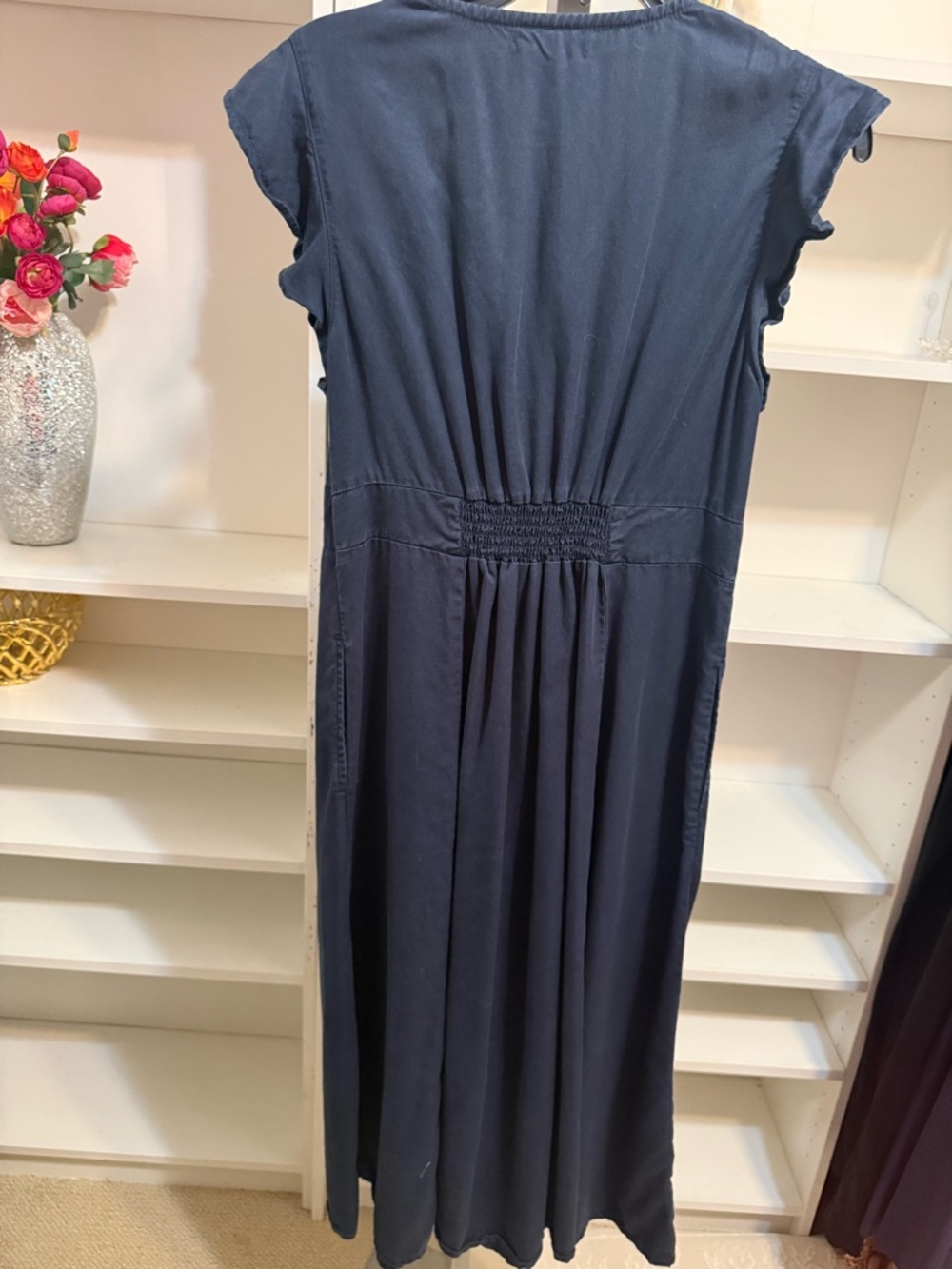QUINCE Navy Midi Dress • M - Picture 4 of 8